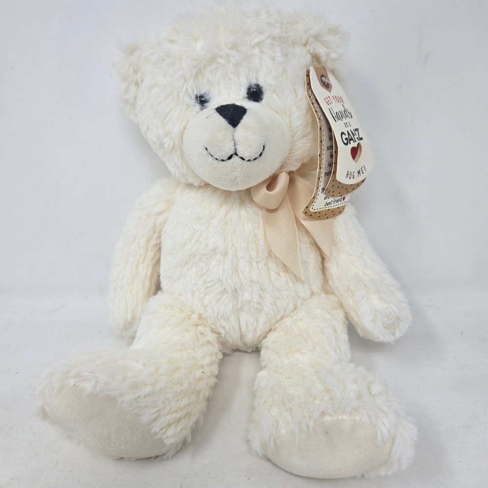 Ganz Ripley Teddy Bear Cream White Plush Stuffed Animal H14710 NWT